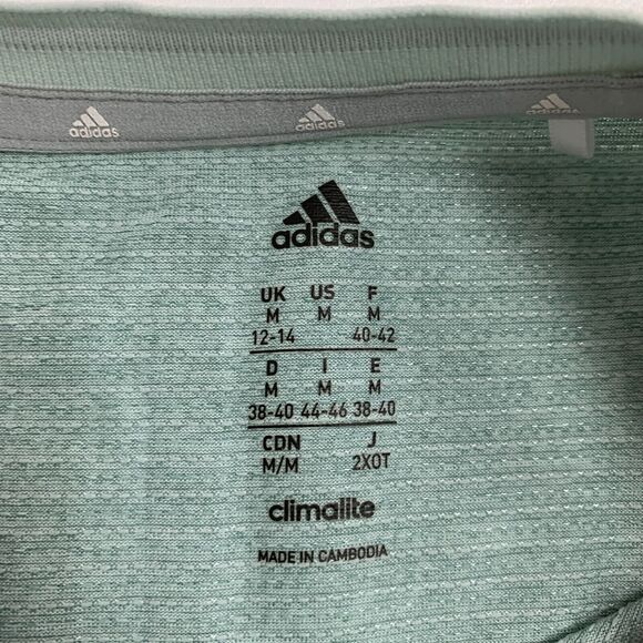 Adidas Nova Shirt Womens M Vape Green Climalite V Neck Performance Short Sleeve - Picture 7 of 11